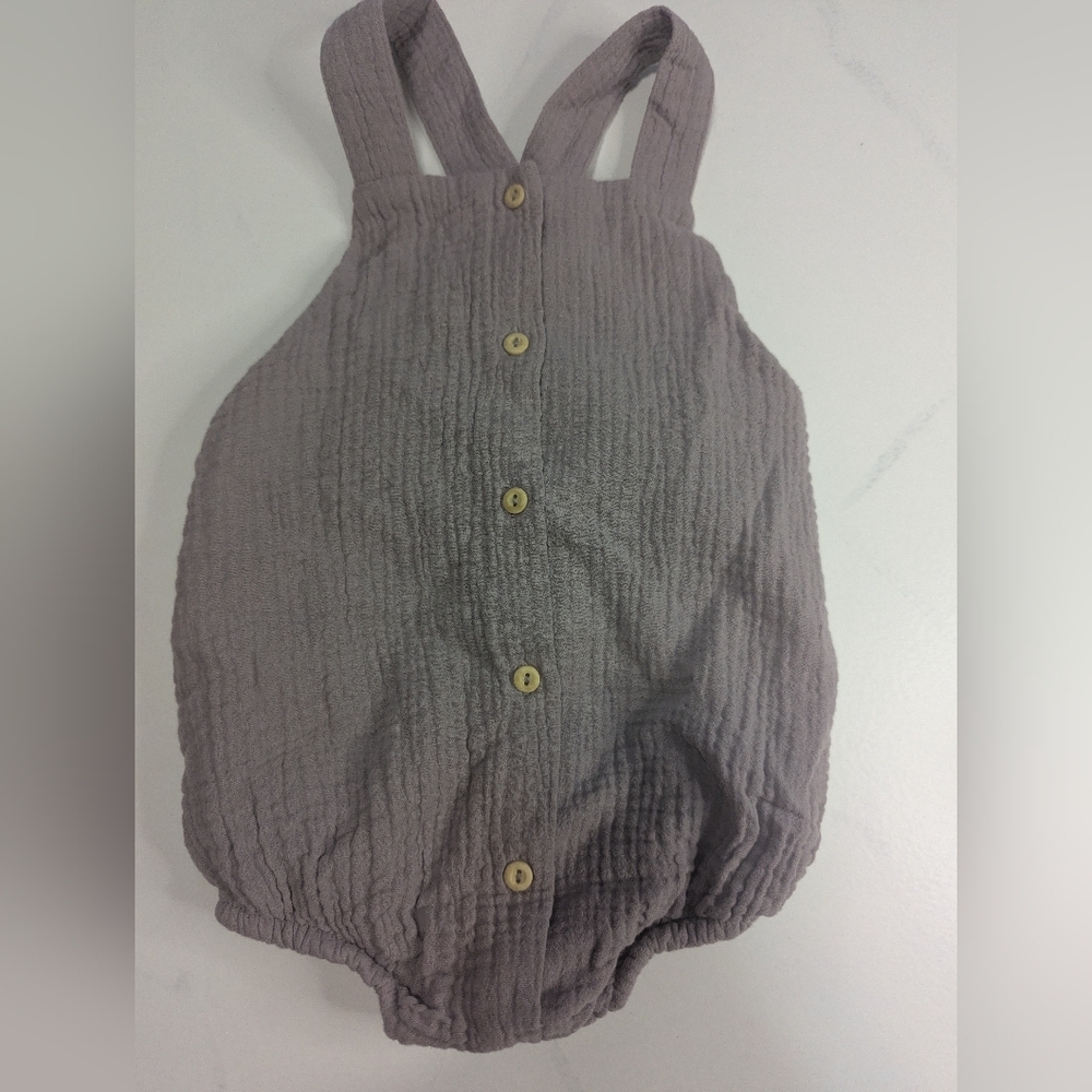 H&M 100% Organic Cotton Baby Romper Light Purple, Size 12m - Picture 1 of 6